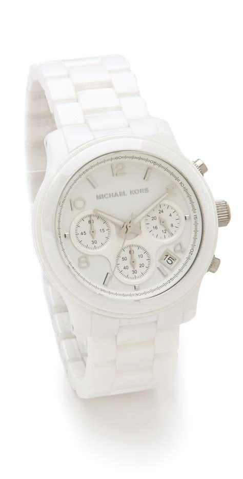 michael kors ceramic watch links|Michael Kors white ceramic watch.